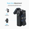 Black Olight Oclip 2 Pro Clip Light showing Dual-Axis Adjustment with 115-Degree Tilting Head and 360-Degree Rotating Clip