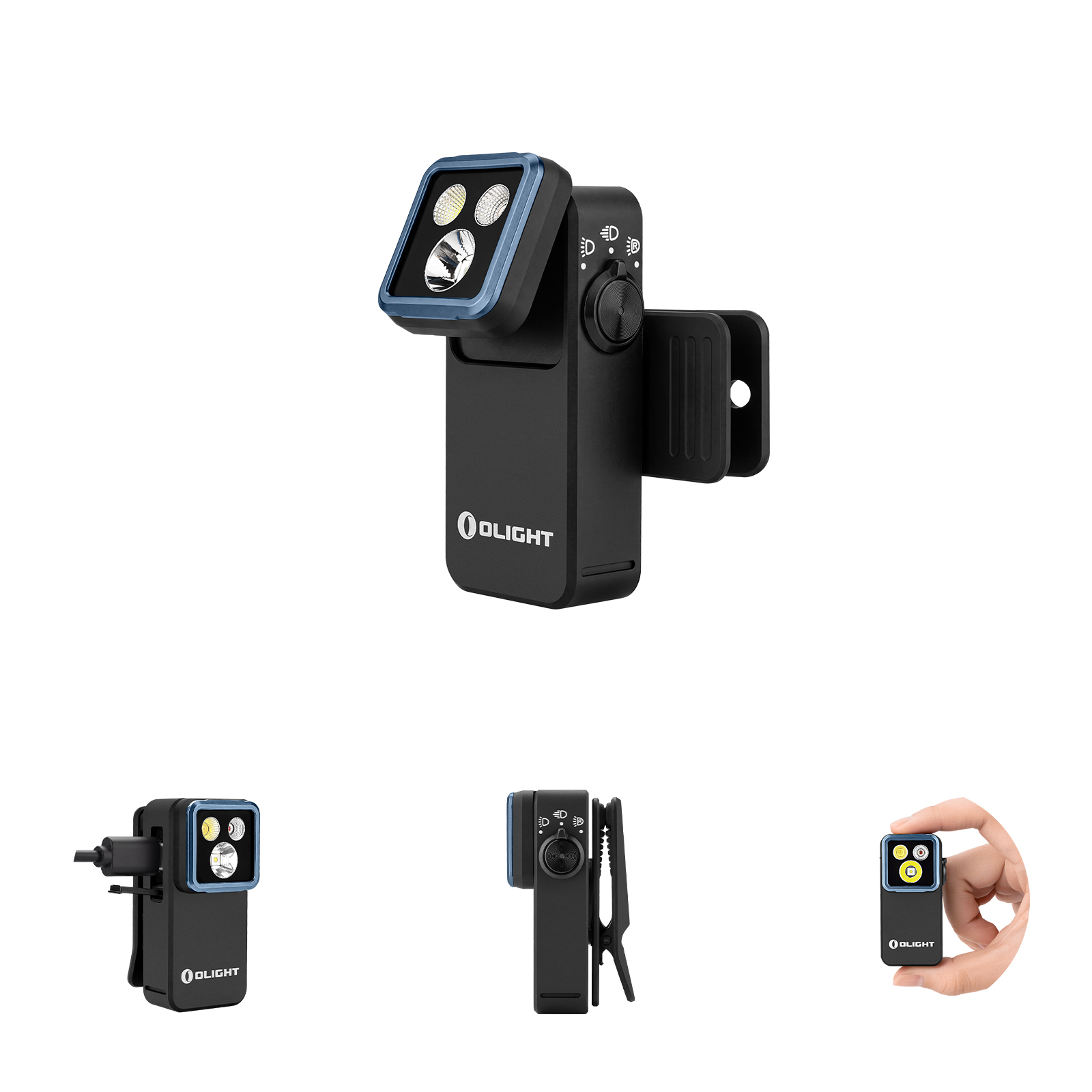 Olight Black Oclip 2 Pro Clip-on Light Multiple Angles with Adjustable Head and Compact Body for EDC and Outdoor Use