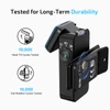 Black Olight Oclip 2 Pro Clip-on Light Side View Showcasing Durable Rotatable Clip and Tilting Head for Hands-free Lighting