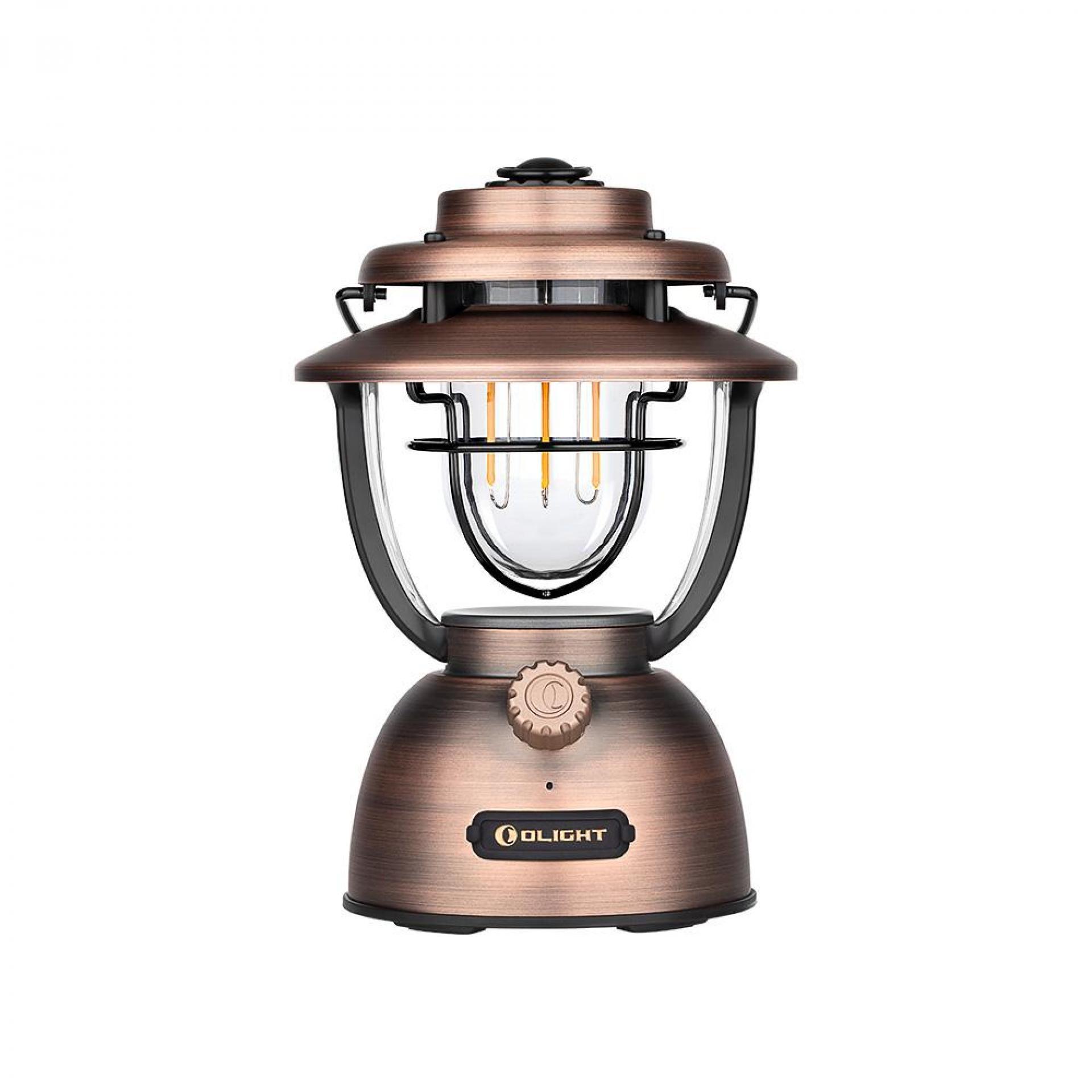 Olight Olantern Classic 2 Pro in copper finish with a vintage design for ambient lighting in camping or home.