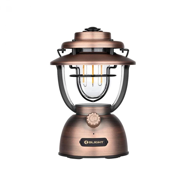 Olight Olantern Classic 2 Pro in copper finish with a vintage design for ambient lighting in camping or home.