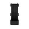 Black polymer pistol magazine pouch holder isolated on a white background