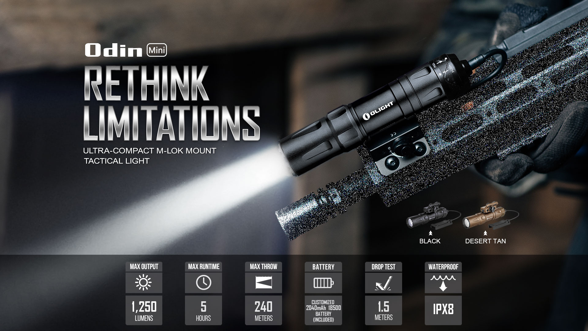 トイガン olight odin mini OLIGHT Odin GL Mini 1000 Lumens Rechargeable Tactical