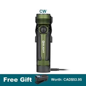 Olight Green Seeker 4 Pro Flashlight and Oclip Pro Magnetic Holster, Charging for Outdoor Adventure