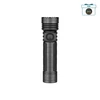 Olight Black Seeker 4 Pro Flashlight Front View with Textured Grip and Rotary Switch Knob for Outdoor Camping and Search