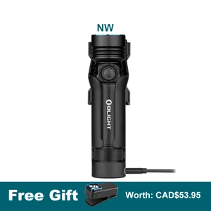 Olight Black Seeker 4 Pro Flashlight and Oclip Pro with Charging Cable for Everyday Carry and Outdoor Lighting
