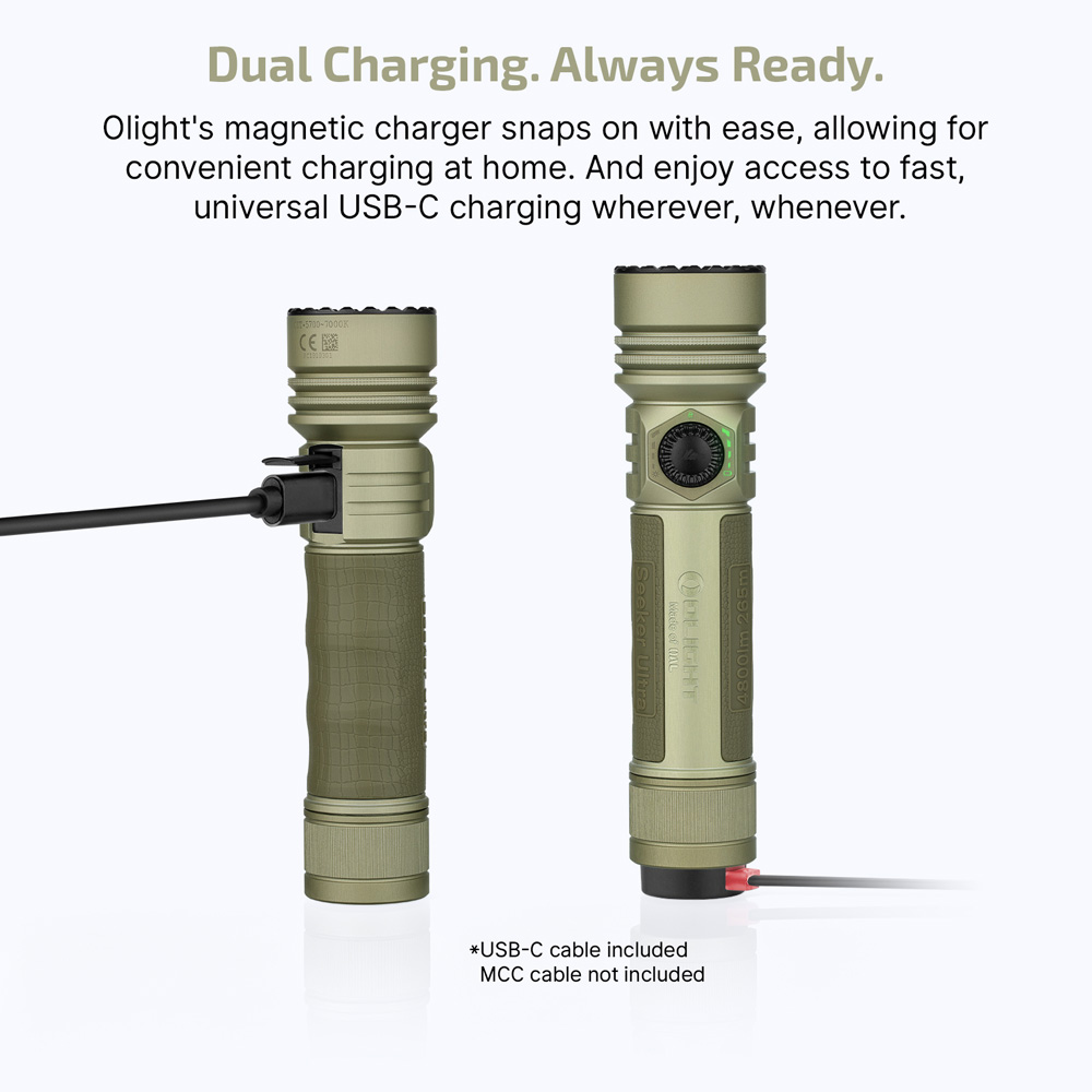 Seeker Ultra High Power Flashlight 4800LM USB C Rechargeable LED
