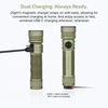 Olight Seeker Ultra rechargeable flashlight with dual charging options showing USB-C and magnetic MCC charging ports