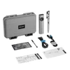 Olight gift set with gray protective hard case, EDC flashlight, pen, charging cables, and user manual on white background