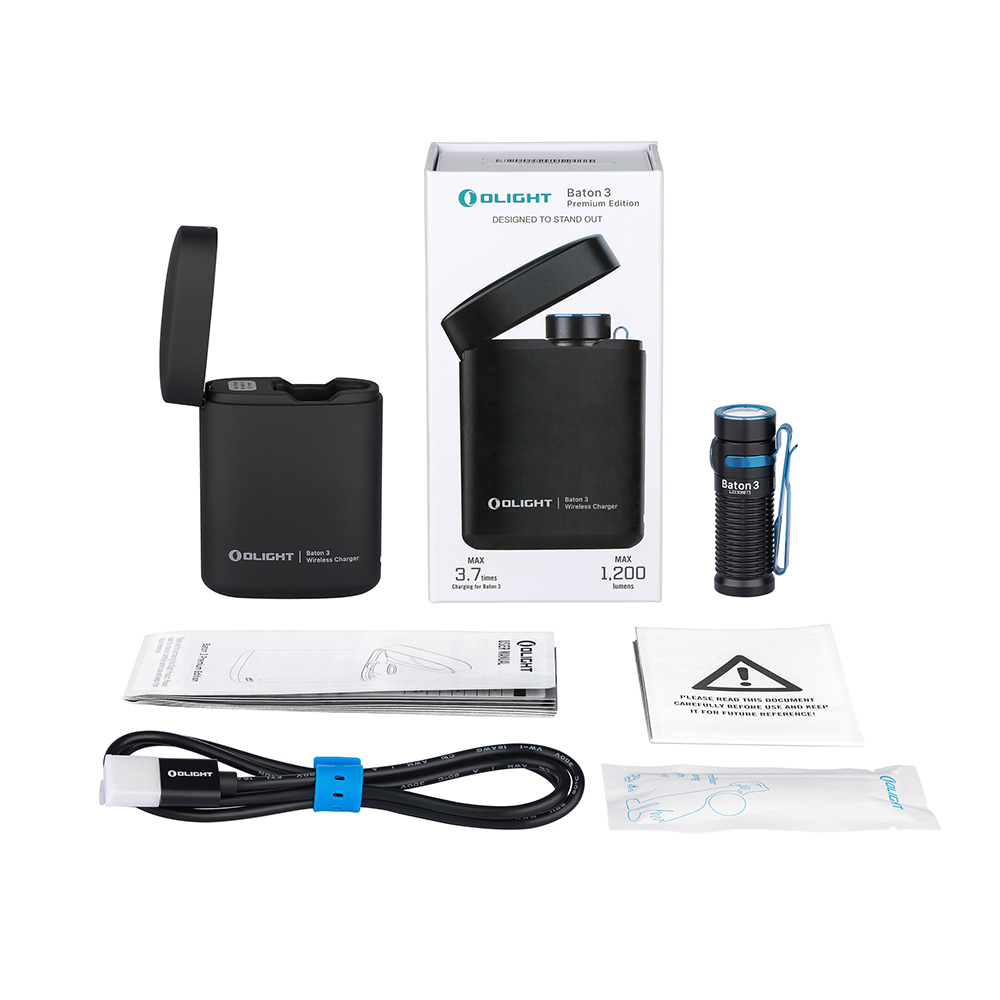 Olight Baton 3 Rechargeable EDC Flashlight with Charger - Olight