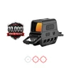 Tactical holographic red dot sight featuring 10000 round live fire tested badge and multiple reticle options