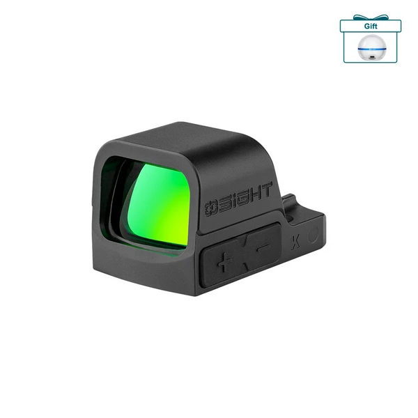Olight Black Osight K Micro Red Dot Sight with Green Lens and Side Buttons for Precision Shooting and Tactical Use