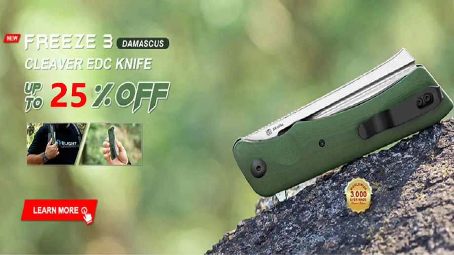 [New Product]Freeze 3 Damascus OD Green Folding Pocket Knife