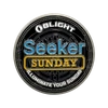 Olight Seeker Sunday Round Metal Challenge Coin with Blue and Yellow Embossed Lettering for EDC Collectors