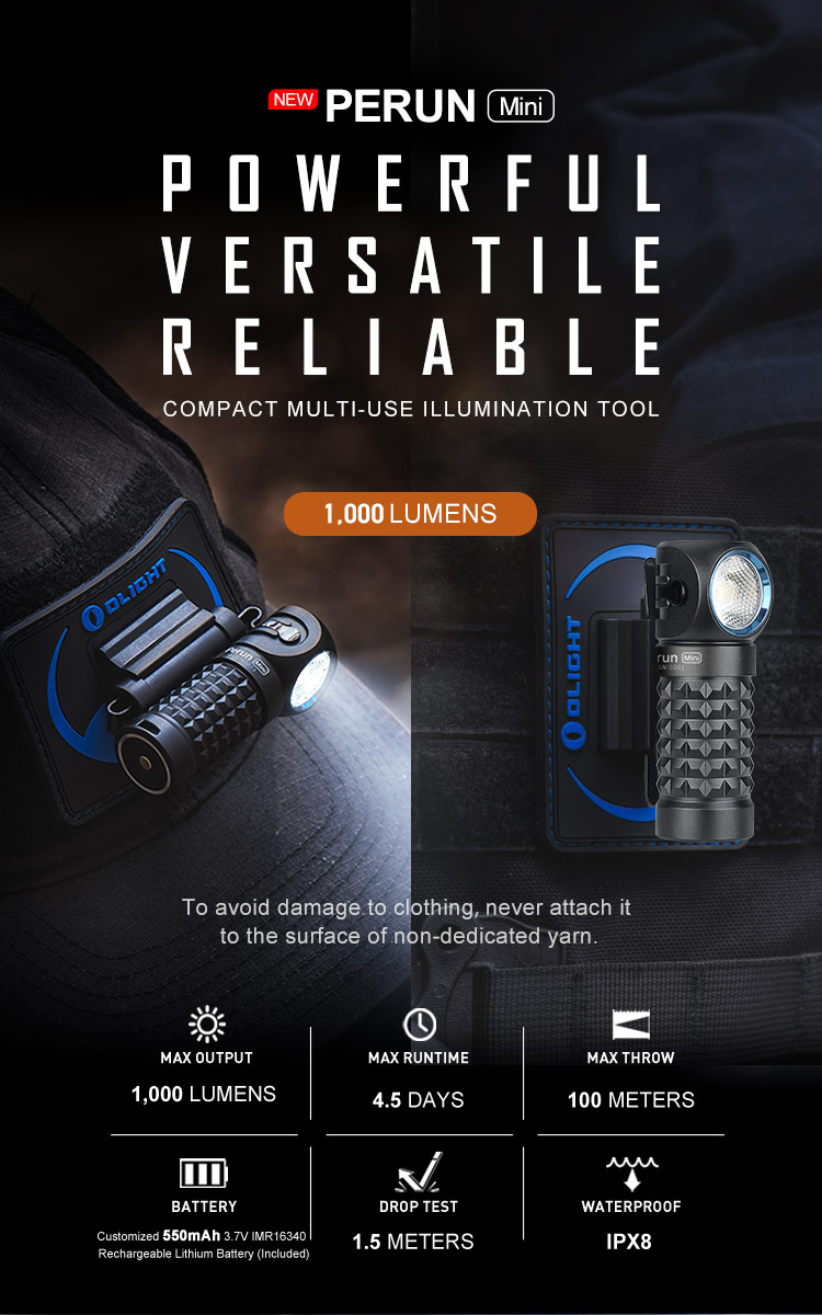 Olight オーライト Perun Mini KIT DESERT CAMOUFLAGE デザートカ モフラージュ LED ヘッドライト Olight オーライト Perun Mini KIT DESERT CAMOUFLAGE
